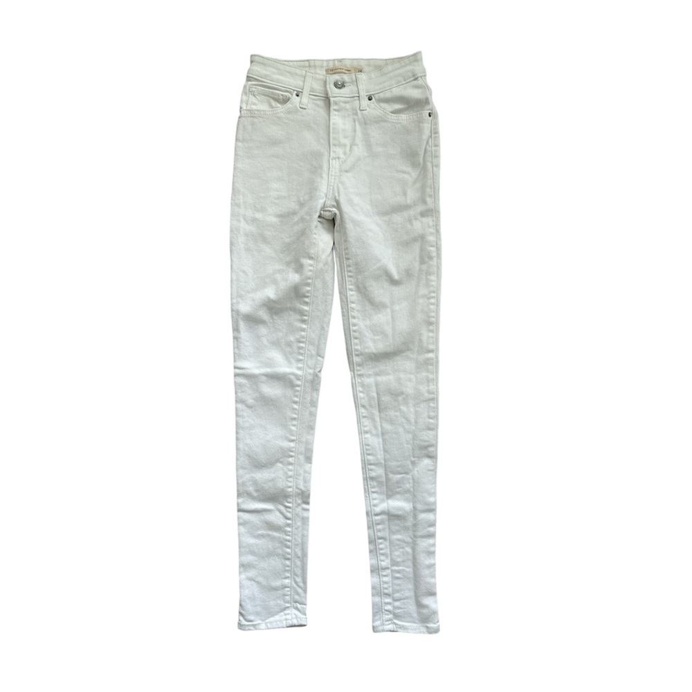 Levi's 721 White Denim Jeans High Rise Skinny Size W24 L30